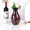 KAMMAK Colored Glass Vase, Beautiful Hand Blown Decorative Vase, Modern Art Vase for Flower Mantle Dining Table Centerpiece, Entryway Living Room Wedding Decoration (JG2052) KAMMAK 8HPJG02052 glass vase side angle view showing silhouette