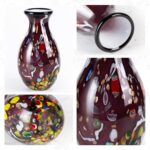 KAMMAK Colored Glass Vase, Beautiful Hand Blown Decorative Vase, Modern Art Vase for Flower Mantle Dining Table Centerpiece, Entryway Living Room Wedding Decoration (JG2052)