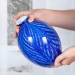 KAMMAK Colored Glass Vase, Beautiful Hand Blown Decorative Vase, Modern Art Vase for Flower Mantle Dining Table Centerpiece, Entryway Living Room Wedding Decoration (JG2055)