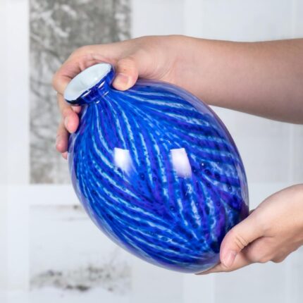 KAMMAK Colored Glass Vase, Beautiful Hand Blown Decorative Vase, Modern Art Vase for Flower Mantle Dining Table Centerpiece, Entryway Living Room Wedding Decoration (JG2055)