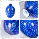 KAMMAK Colored Glass Vase, Beautiful Hand Blown Decorative Vase, Modern Art Vase for Flower Mantle Dining Table Centerpiece, Entryway Living Room Wedding Decoration (JG2055)