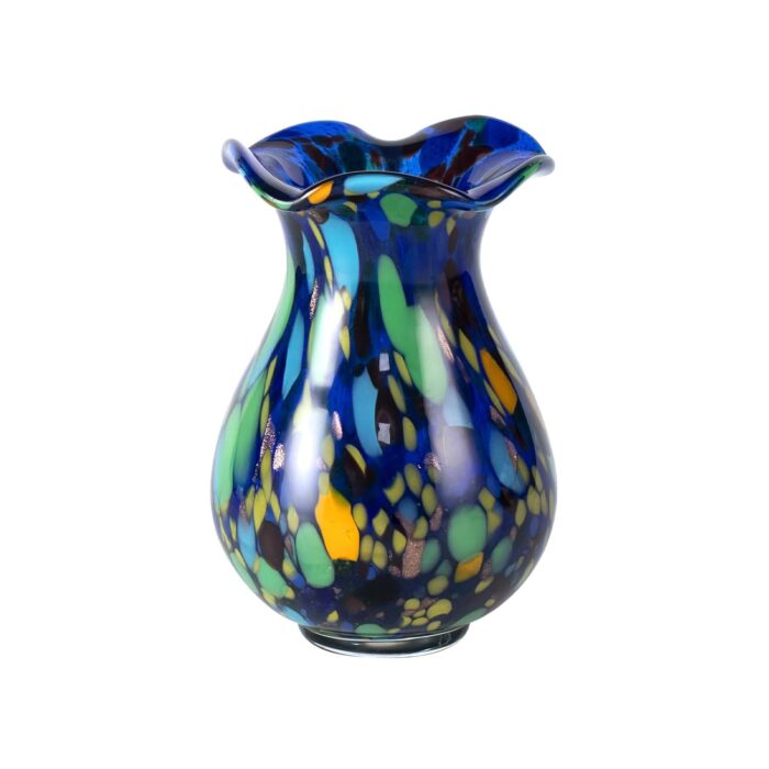 KAMMAK Colored Glass Vase, Beautiful Hand Blown Decorative Vase, Modern Art Vase for Flower Mantle Dining Table Centerpiece, Entryway Living Room Wedding Decoration, FH02006
