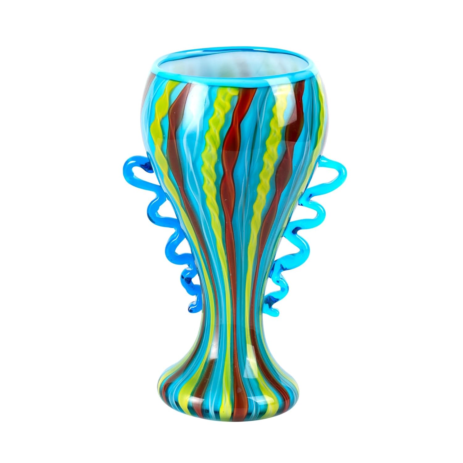 KAMMAK Colored Glass Vase, Beautiful Hand Blown Decorative Vase, Modern Art Vase for Flower Mantle Dining Table Centerpiece, Entryway Living Room Wedding Decoration (JG2003) KAMMAK 8HPJG02003 glass vase product card image