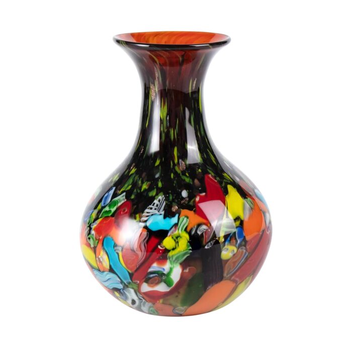 KAMMAK Colored Glass Vase, Beautiful Hand Blown Decorative Vase, Modern Art Vase for Flower Mantle Dining Table Centerpiece, Entryway Living Room Wedding Decoration (JG2088)