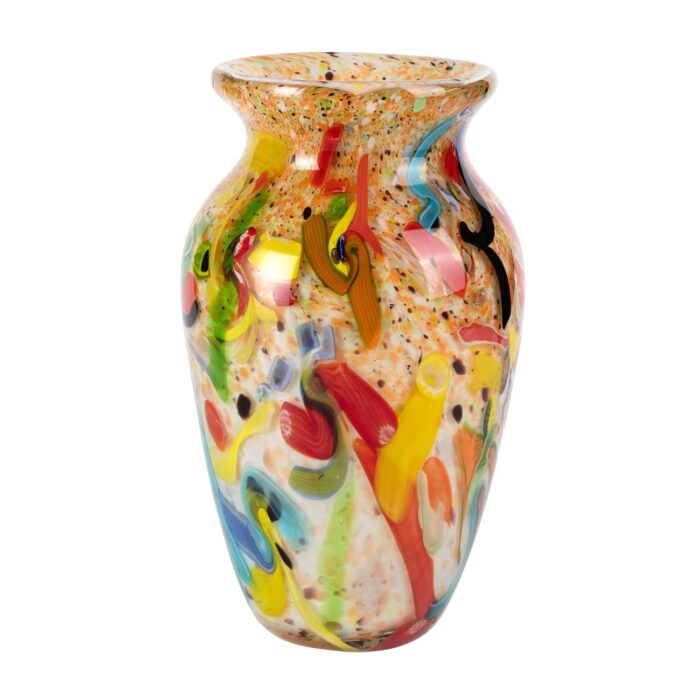 KAMMAK Colored Glass Vase, Beautiful Hand Blown Decorative Vase, Modern Art Vase for Flower Mantle Dining Table Centerpiece, Entryway Living Room Wedding Decoration (JG2113)