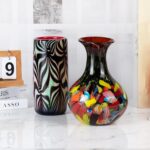 KAMMAK Colored Glass Vase, Beautiful Hand Blown Decorative Vase, Modern Art Vase for Flower Mantle Dining Table Centerpiece, Entryway Living Room Wedding Decoration (JG2088)