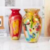 KAMMAK Colored Glass Vase, Beautiful Hand Blown Decorative Vase, Modern Art Vase for Flower Mantle Dining Table Centerpiece, Entryway Living Room Wedding Decoration (JG2113) KAMMAK 8HPJG02113 glass vase styled on dining table image 5