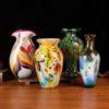 KAMMAK Colored Glass Vase, Beautiful Hand Blown Decorative Vase, Modern Art Vase for Flower Mantle Dining Table Centerpiece, Entryway Living Room Wedding Decoration (JG2113) KAMMAK 8HPJG02113 glass vase scale and proportion view image 6