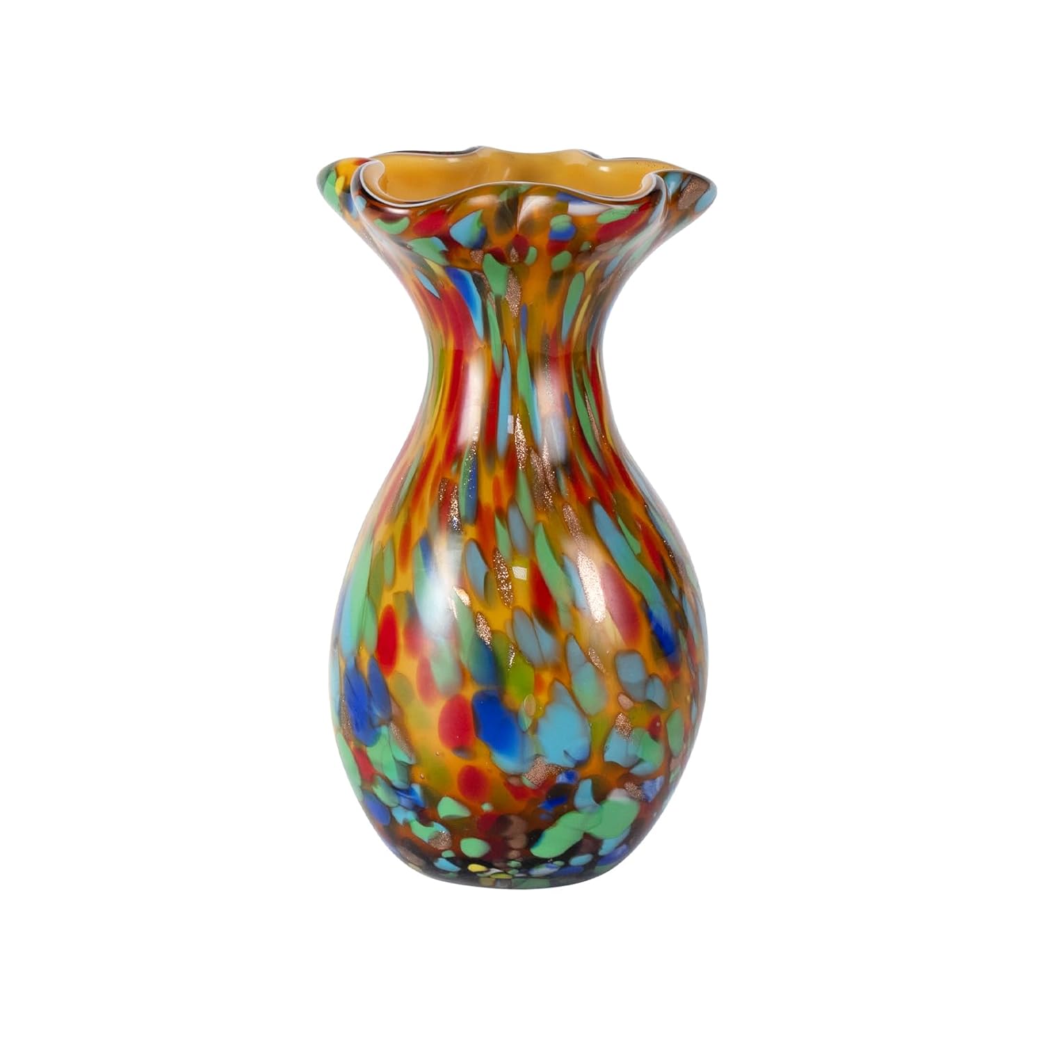 KAMMAK Colored Glass Vase, Beautiful Hand Blown Decorative Vase, Modern Art Vase for Flower Mantle Dining Table Centerpiece, Entryway Living Room Wedding Decoration, FH02009 KAMMAK 8HPFH02009 glass vase product card image