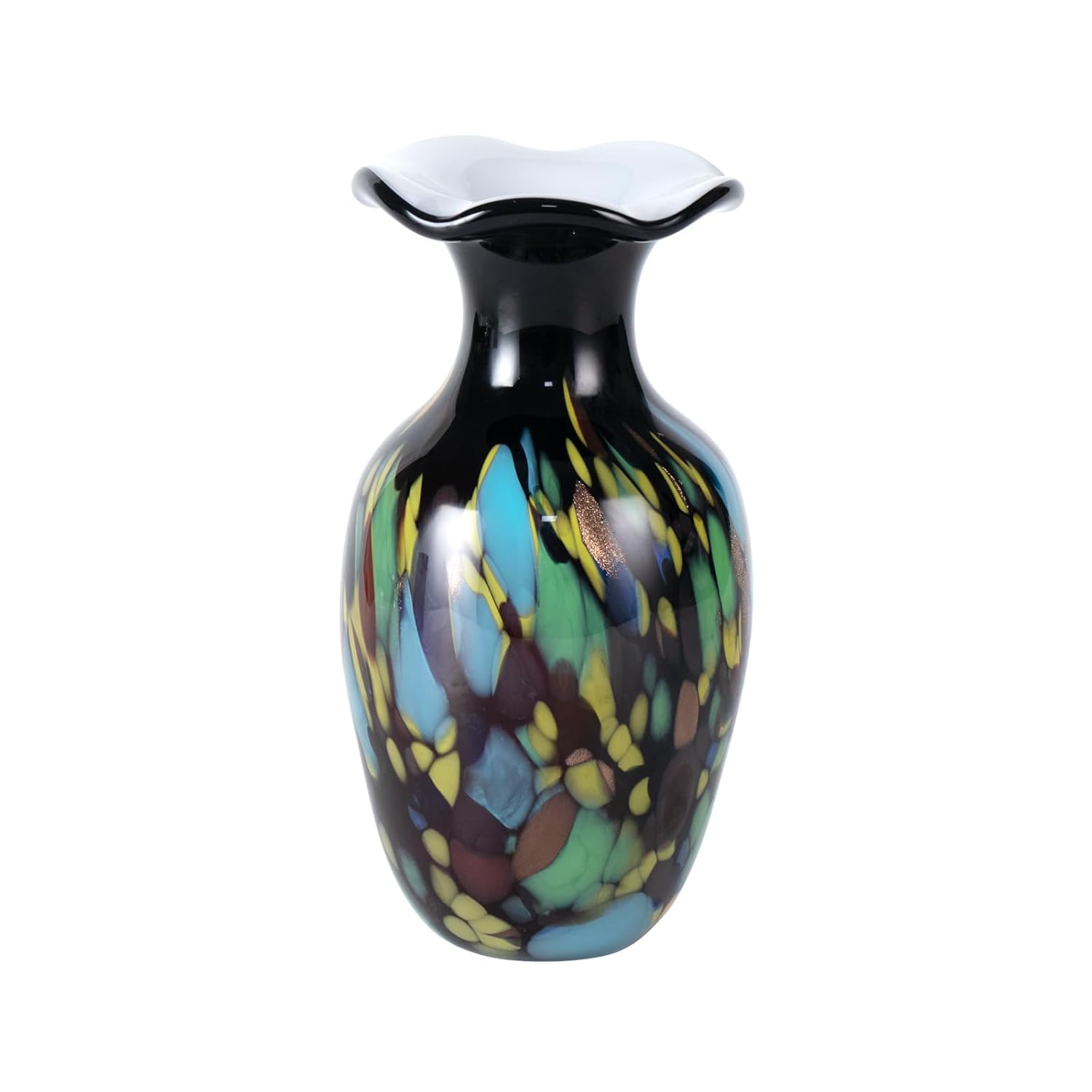 KAMMAK Colored Glass Vase, Beautiful Hand Blown Decorative Vase, Modern Art Vase for Flower Mantle Dining Table Centerpiece, Entryway Living Room Wedding Decoration, FH02011 KAMMAK 8HPFH02011 glass vase product card image