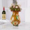 KAMMAK Colored Glass Vase, Beautiful Hand Blown Decorative Vase, Modern Art Vase for Flower Mantle Dining Table Centerpiece, Entryway Living Room Wedding Decoration, FH02026 KAMMAK 8HPFH02026 glass vase side angle view showing silhouette