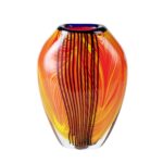 KAMMAK Colored Glass Vase, Beautiful Hand Blown Decorative Vase, Modern Art Vase for Flower Mantle Dining Table Centerpiece, Entryway Living Room Wedding Decoration (JG2124)