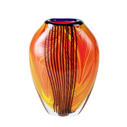 KAMMAK Colored Glass Vase, Beautiful Hand Blown Decorative Vase, Modern Art Vase for Flower Mantle Dining Table Centerpiece, Entryway Living Room Wedding Decoration (JG2124)