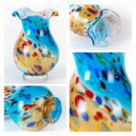 KAMMAK Colored Glass Vase, Beautiful Hand Blown Decorative Vase, Modern Art Vase for Flower Mantle Dining Table Centerpiece, Entryway Living Room Wedding Decoration, FH02004