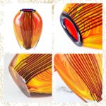 KAMMAK Colored Glass Vase, Beautiful Hand Blown Decorative Vase, Modern Art Vase for Flower Mantle Dining Table Centerpiece, Entryway Living Room Wedding Decoration (JG2124)
