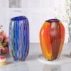 KAMMAK Colored Glass Vase, Beautiful Hand Blown Decorative Vase, Modern Art Vase for Flower Mantle Dining Table Centerpiece, Entryway Living Room Wedding Decoration (JG2124) KAMMAK 8HPJG02124 glass vase close-up material texture detail image 4