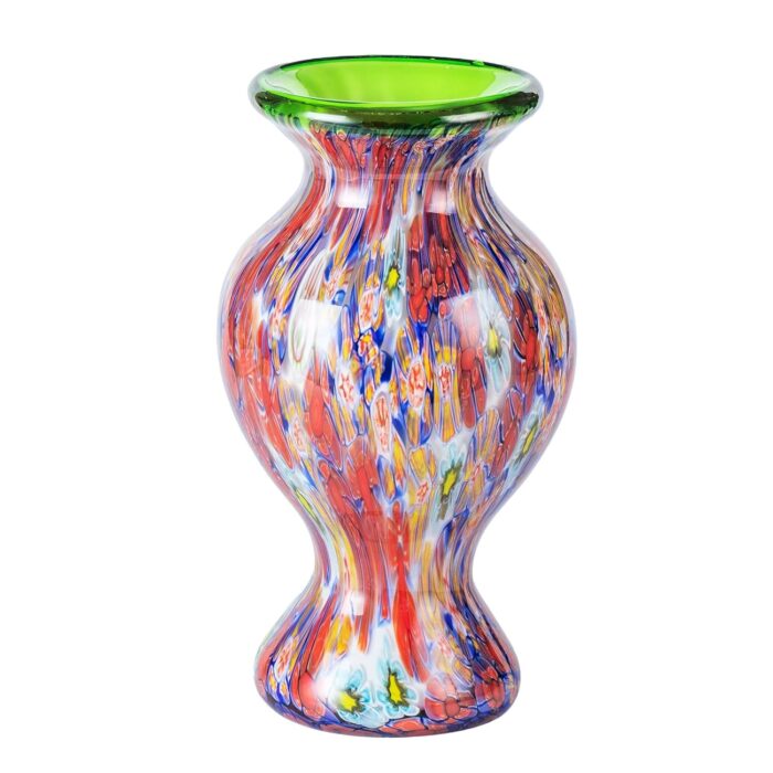 KAMMAK Colored Glass Vase, Beautiful Hand Blown Decorative Vase, Modern Art Vase for Flower Mantle Dining Table Centerpiece, Entryway Living Room Wedding Decoration (JG2130)