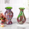 KAMMAK Colored Glass Vase, Beautiful Hand Blown Decorative Vase, Modern Art Vase for Flower Mantle Dining Table Centerpiece, Entryway Living Room Wedding Decoration (JG2130) KAMMAK 8HPJG02130 glass vase close-up material texture detail image 4