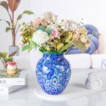 KAMMAK Colored Glass Vase, Beautiful Hand Blown Decorative Vase, Modern Art Vase for Flower Mantle Dining Table Centerpiece, Entryway Living Room Wedding Decoration (JG2132)