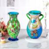 KAMMAK Colored Glass Vase, Beautiful Hand Blown Decorative Vase, Modern Art Vase for Flower Mantle Dining Table Centerpiece, Entryway Living Room Wedding Decoration (JG2127) KAMMAK 8HPJG02127 glass vase close-up material texture detail image 4
