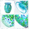 KAMMAK Colored Glass Vase, Beautiful Hand Blown Decorative Vase, Modern Art Vase for Flower Mantle Dining Table Centerpiece, Entryway Living Room Wedding Decoration (JG2136) KAMMAK 8HPJG02136 glass vase shape and proportion detail image 3
