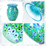 KAMMAK Colored Glass Vase, Beautiful Hand Blown Decorative Vase, Modern Art Vase for Flower Mantle Dining Table Centerpiece, Entryway Living Room Wedding Decoration (JG2136) KAMMAK 8HPJG02136 glass vase shape and proportion detail image 3