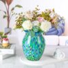 KAMMAK Colored Glass Vase, Beautiful Hand Blown Decorative Vase, Modern Art Vase for Flower Mantle Dining Table Centerpiece, Entryway Living Room Wedding Decoration (JG2136) KAMMAK 8HPJG02136 glass vase styled on dining table image 5