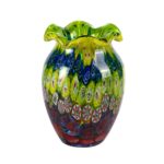 KAMMAK Colored Glass Vase, Beautiful Hand Blown Decorative Vase, Modern Art Vase for Flower Mantle Dining Table Centerpiece, Entryway Living Room Wedding Decoration (JG2139)
