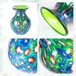 KAMMAK Colored Glass Vase, Beautiful Hand Blown Decorative Vase, Modern Art Vase for Flower Mantle Dining Table Centerpiece, Entryway Living Room Wedding Decoration (JG2137)