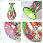 KAMMAK Colored Glass Vase, Beautiful Hand Blown Decorative Vase, Modern Art Vase for Flower Mantle Dining Table Centerpiece, Entryway Living Room Wedding Decoration (JG2138)