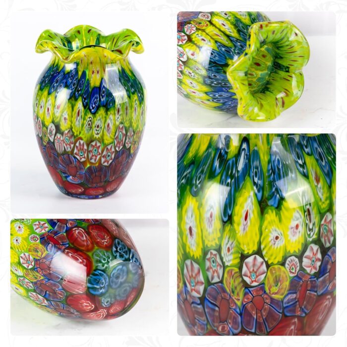 KAMMAK Colored Glass Vase, Beautiful Hand Blown Decorative Vase, Modern Art Vase for Flower Mantle Dining Table Centerpiece, Entryway Living Room Wedding Decoration (JG2139)
