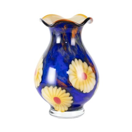 KAMMAK Colored Glass Vase, Beautiful Hand Blown Decorative Vase, Modern Art Vase for Flower Mantle Dining Table Centerpiece, Entryway Living Room Wedding Decoration, FH02034
