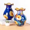 KAMMAK Colored Glass Vase, Beautiful Hand Blown Decorative Vase, Modern Art Vase for Flower Mantle Dining Table Centerpiece, Entryway Living Room Wedding Decoration, FH02034 KAMMAK 8HPFH02034 glass vase shape and proportion detail image 3
