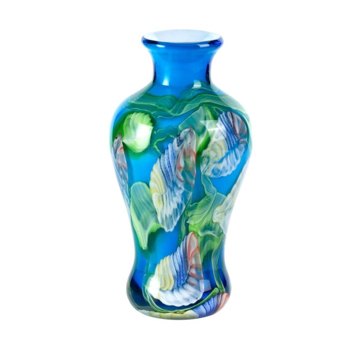 KAMMAK Colored Glass Vase, Beautiful Hand Blown Decorative Vase, Modern Art Vase for Flower Mantle Dining Table Centerpiece, Entryway Living Room Wedding Decoration (JG2145)