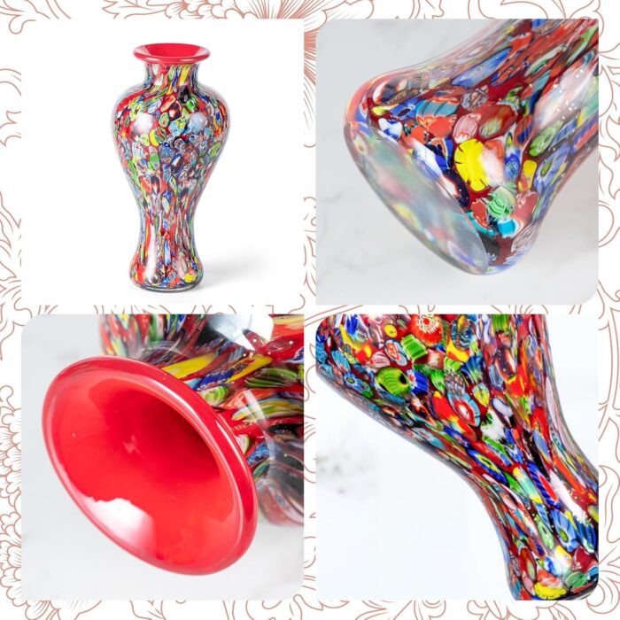 KAMMAK Colored Glass Vase, Beautiful Hand Blown Decorative Vase, Modern Art Vase for Flower Mantle Dining Table Centerpiece, Entryway Living Room Wedding Decoration (JG2142)