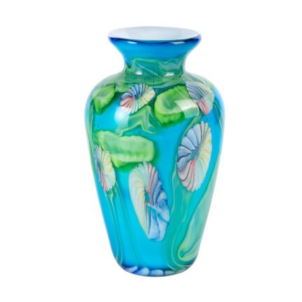 KAMMAK Colored Glass Vase, Beautiful Hand Blown Decorative Vase, Modern Art Vase for Flower Mantle Dining Table Centerpiece, Entryway Living Room Wedding Decoration (JG2146)