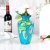 KAMMAK Colored Glass Vase, Beautiful Hand Blown Decorative Vase, Modern Art Vase for Flower Mantle Dining Table Centerpiece, Entryway Living Room Wedding Decoration (JG2146) KAMMAK 8HPJG02146 glass vase side angle view showing silhouette