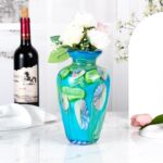 KAMMAK Colored Glass Vase, Beautiful Hand Blown Decorative Vase, Modern Art Vase for Flower Mantle Dining Table Centerpiece, Entryway Living Room Wedding Decoration (JG2146)