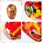 KAMMAK Colored Glass Vase, Beautiful Hand Blown Decorative Vase, Modern Art Vase for Flower Mantle Dining Table Centerpiece, Entryway Living Room Wedding Decoration (JG2147)