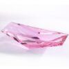 KAMMAK Crystal Glass Fruit Bowl, Luxury Centerpiece Glass Bowl, Hand Blown Decorative Dessert Plate, Pink Aesthetic Counter Decor, Transparent Rectangular Large Modern Art... KAMMAK 8KPXY0019 home decor product front view for product display