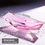 KAMMAK Crystal Glass Fruit Bowl, Luxury Centerpiece Glass Bowl, Hand Blown Decorative Dessert Plate, Pink Aesthetic Counter Decor, Transparent Rectangular Large Modern Art...