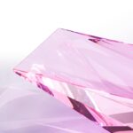 KAMMAK Crystal Glass Fruit Bowl, Luxury Centerpiece Glass Bowl, Hand Blown Decorative Dessert Plate, Pink Aesthetic Counter Decor, Transparent Rectangular Large Modern Art...