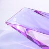 KAMMAK Crystal Glass Fruit Bowl, Luxury Centerpiece Glass Bowl, Hand Blown Decorative Dessert Plate, Purple Aesthetic Counter Decor, Transparent Rectangular Large Modern Art... KAMMAK 8KPXY0018 home decor product shape and proportion detail image 3