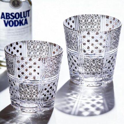 KAMMAK Crystal Whiskey Glasses Set of 2, 10.8oz Old Fashioned Glasses Stemless, Hand Blown Black Cocktail Glasses, Luxury Handcrafted Ice Ball Cup for Women, Perfect Men Gift...