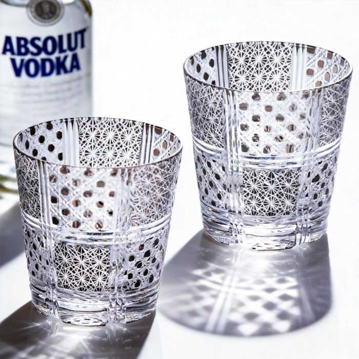 KAMMAK Crystal Whiskey Glasses Set of 2, 10.8oz Old Fashioned Glasses Stemless, Hand Blown Black Cocktail Glasses, Luxury Handcrafted Ice Ball Cup for Women, Perfect Men Gift...