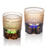 KAMMAK Crystal Whiskey Glasses Set of 2, 8.1oz Colored Old Fashioned Glasses Stemless, Hand Blown Cocktail Glasses, Luxury Handcrafted Ice Ball Cup, Ideal Gift for Bourbon...