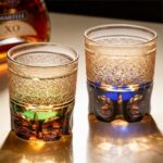 KAMMAK Crystal Whiskey Glasses Set of 2, 8.1oz Colored Old Fashioned Glasses Stemless, Hand Blown Cocktail Glasses, Luxury Handcrafted Ice Ball Cup, Ideal Gift for Bourbon...