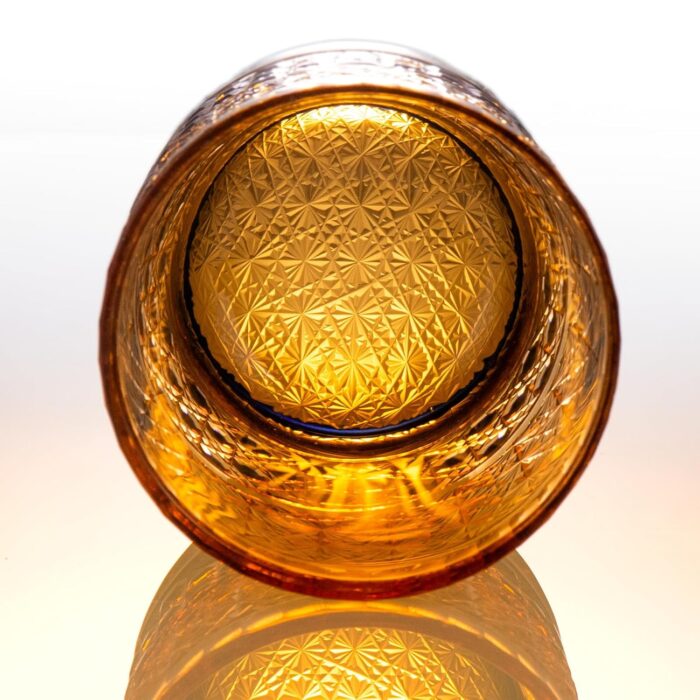 KAMMAK Crystal Whiskey Glasses Set of 2, 8.1oz Colored Old Fashioned Glasses Stemless, Hand Blown Cocktail Glasses, Luxury Handcrafted Ice Ball Cup, Ideal Gift for Bourbon...