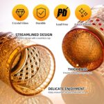KAMMAK Crystal Whiskey Glasses Set of 2, 8.1oz Colored Old Fashioned Glasses Stemless, Hand Blown Cocktail Glasses, Luxury Handcrafted Ice Ball Cup, Ideal Gift for Bourbon...