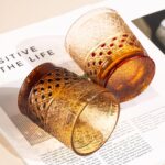 KAMMAK Crystal Whiskey Glasses Set of 2, 8.1oz Colored Old Fashioned Glasses Stemless, Hand Blown Cocktail Glasses, Luxury Handcrafted Ice Ball Cup, Ideal Gift for Bourbon...